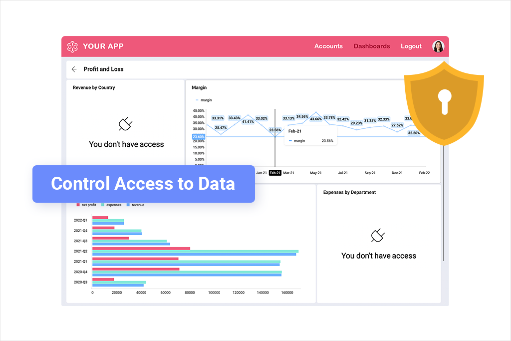 Controll access is the cornerstone behind security with embedded analytics